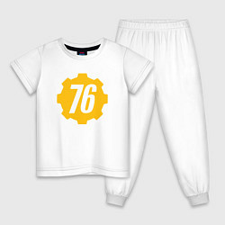 Пижама хлопковая детская FALLOUT76, цвет: белый