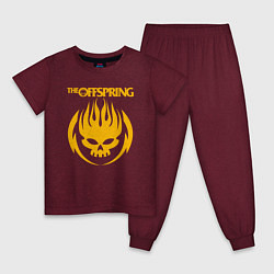 Пижама хлопковая детская THE OFFSPRING, цвет: меланж-бордовый