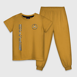 Пижама хлопковая детская MERCEDES-BENZ AMG цвета горчичный — фото 1