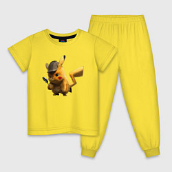 Пижама хлопковая детская Пушистик Пикачу, цвет: желтый