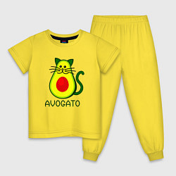Пижама хлопковая детская Avokado, цвет: желтый