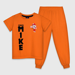 Пижама хлопковая детская B S COACH MIKE, цвет: оранжевый