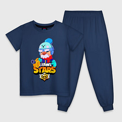 Пижама хлопковая детская BRAWL STARS GALE, цвет: тёмно-синий