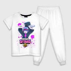 Пижама хлопковая детская BRAWL STARS DJ FRANK, цвет: белый