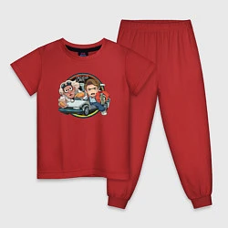 Пижама хлопковая детская Back to the Future, цвет: красный