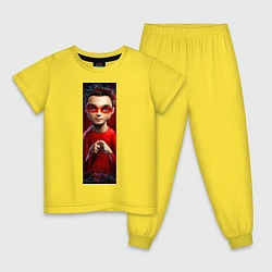 Пижама хлопковая детская Sheldon, цвет: желтый