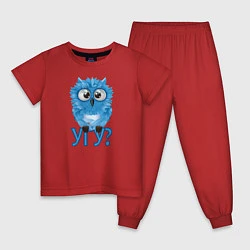 Пижама хлопковая детская Сова, цвет: красный