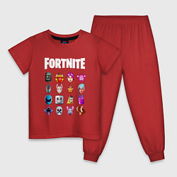 Пижама хлопковая детская FORTNITE, цвет: красный