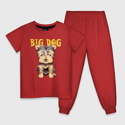 Пижама хлопковая детская Большой пёс, цвет: красный