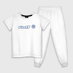 Пижама хлопковая детская Volkswagen Golf Z, цвет: белый
