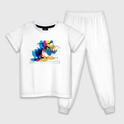 Пижама хлопковая детская Дональд Дак, цвет: белый