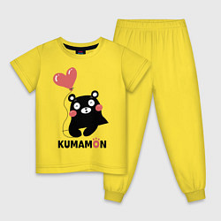 Пижама хлопковая детская Kumamon, цвет: желтый