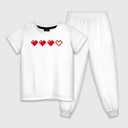 Пижама хлопковая детская Video game, цвет: белый