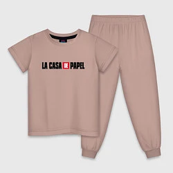 Пижама хлопковая детская La Casa de Papel Z, цвет: пыльно-розовый