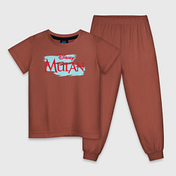 Пижама хлопковая детская Mulan Disney, цвет: кирпичный