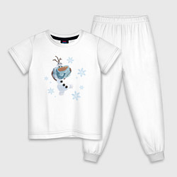 Пижама хлопковая детская Веселый Олаф цвета белый — фото 1