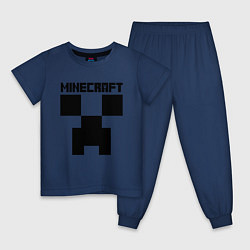 Пижама хлопковая детская MINECRAFT CREEPER, цвет: тёмно-синий