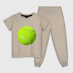 Пижама хлопковая детская Теннис, цвет: миндальный