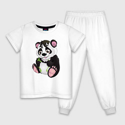 Пижама хлопковая детская Панденыш Panda, цвет: белый