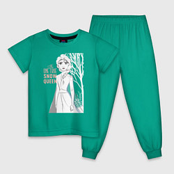 Пижама хлопковая детская Snow Queen, цвет: зеленый