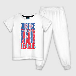 Пижама хлопковая детская Justice League, цвет: белый