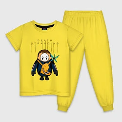 Пижама хлопковая детская Fall Guys Death stranding, цвет: желтый