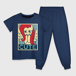 Пижама хлопковая детская Fluttershy cute, цвет: тёмно-синий