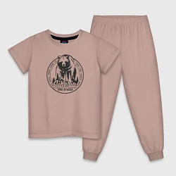 Пижама хлопковая детская Сибирь Дух России, цвет: пыльно-розовый