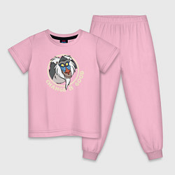 Пижама хлопковая детская Рафики цвета светло-розовый — фото 1