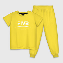 Пижама хлопковая детская FIVB ВОЛЕЙБОЛ, цвет: желтый