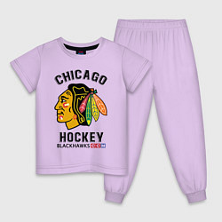 Пижама хлопковая детская CHICAGO BLACKHAWKS NHL, цвет: лаванда