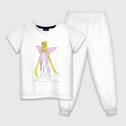 Пижама хлопковая детская Sailor MoonСеренити, цвет: белый