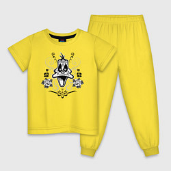 Пижама хлопковая детская Daffy Duck, цвет: желтый
