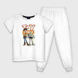 Пижама хлопковая детская Toy Story, цвет: белый