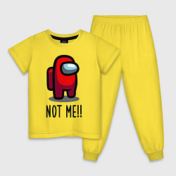Пижама хлопковая детская Among Us, Not Me!, цвет: желтый