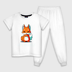 Пижама хлопковая детская ЛЮБИ СЕБЯ Love yourself, цвет: белый