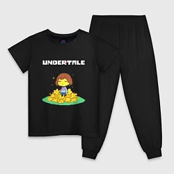 Пижама хлопковая детская UNDERTALE, цвет: черный
