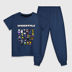 Пижама хлопковая детская UNDERTALE, цвет: тёмно-синий