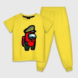 Пижама хлопковая детская Among us USSR, цвет: желтый