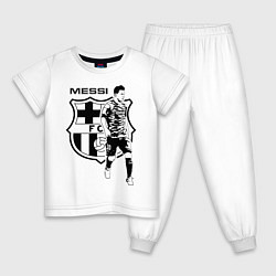 Пижама хлопковая детская Barcelona FC, цвет: белый