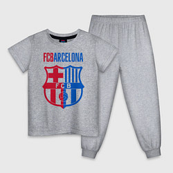 Пижама хлопковая детская Barcelona FC, цвет: меланж