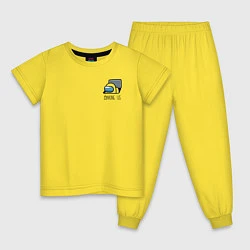 Пижама хлопковая детская AMONG US, цвет: желтый