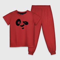 Пижама хлопковая детская Панда, цвет: красный