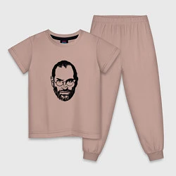 Пижама хлопковая детская Стив Джобс, цвет: пыльно-розовый