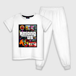 Пижама хлопковая детская AMONG US GTA, цвет: белый