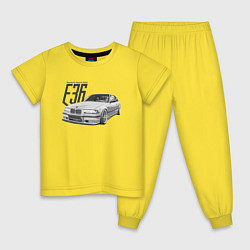 Пижама хлопковая детская BMW E36, цвет: желтый