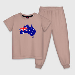 Пижама хлопковая детская Австралия, цвет: пыльно-розовый