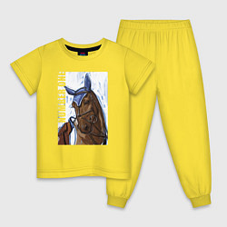 Пижама хлопковая детская Number one, цвет: желтый