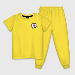 Пижама хлопковая детская Сердце, цвет: желтый