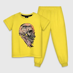 Пижама хлопковая детская Metallica art 04, цвет: желтый